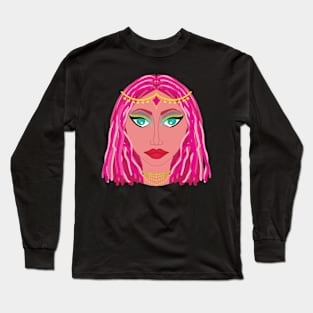 Funky Girl Graphic Design Long Sleeve T-Shirt